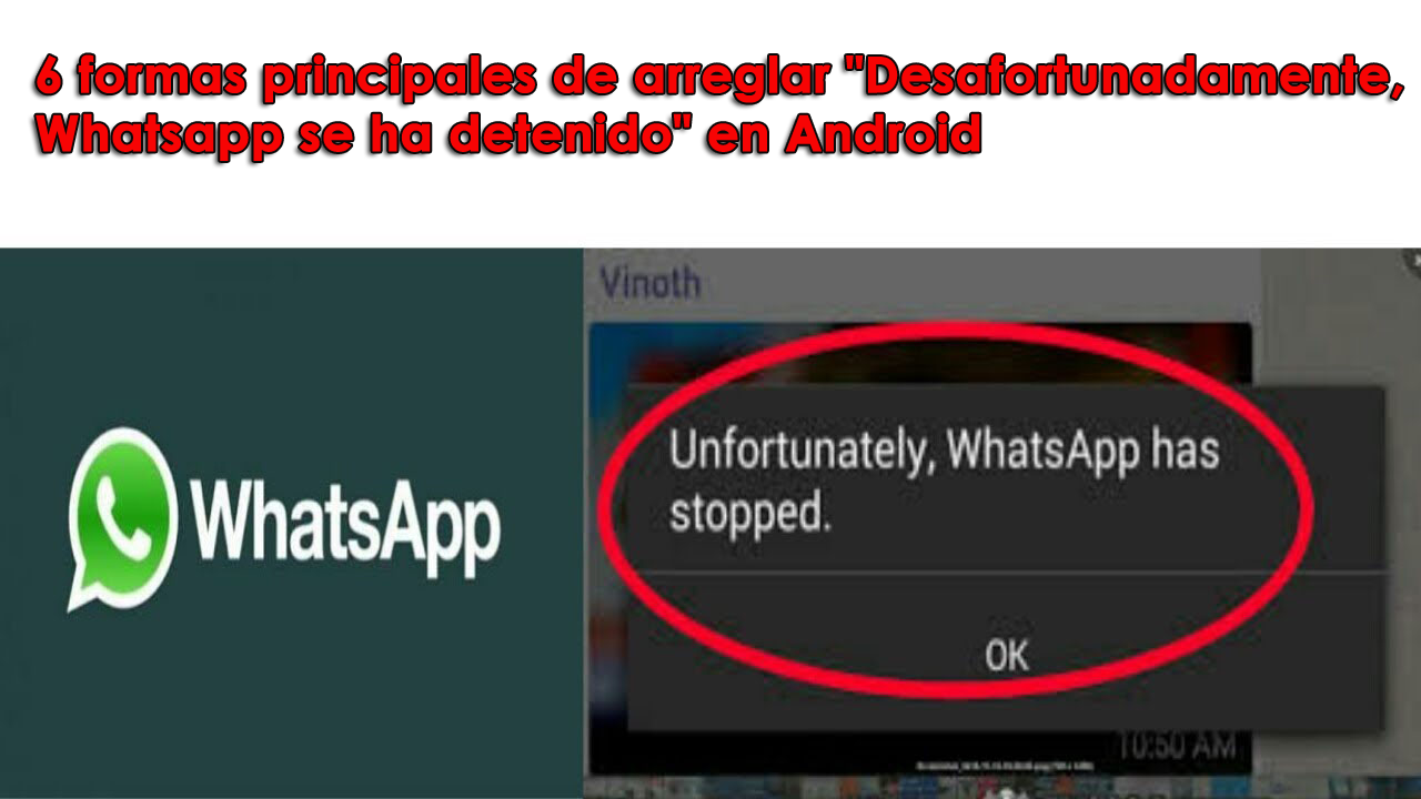 arreglar "Desafortunadamente, Whatsapp se ha detenido" en Android