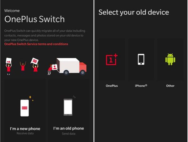 sync data with oneplus switch