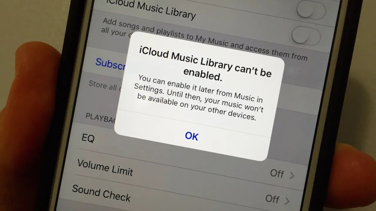 arreglar iCloud biblioteca de música No se puede habilitar