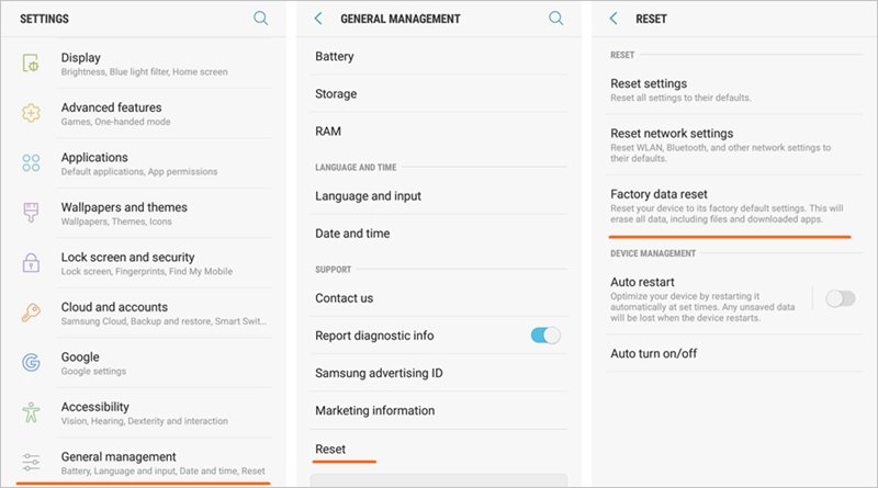 Настройка самсунга а71. Factory reset settings. Настройки самсунг j2016. Сброс до заводских настроек Samsung. Сброс данных Samsung j8.