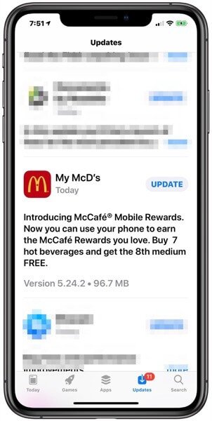 update-mcdonalds-app