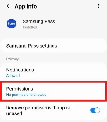 check-samsung-pass-permissions