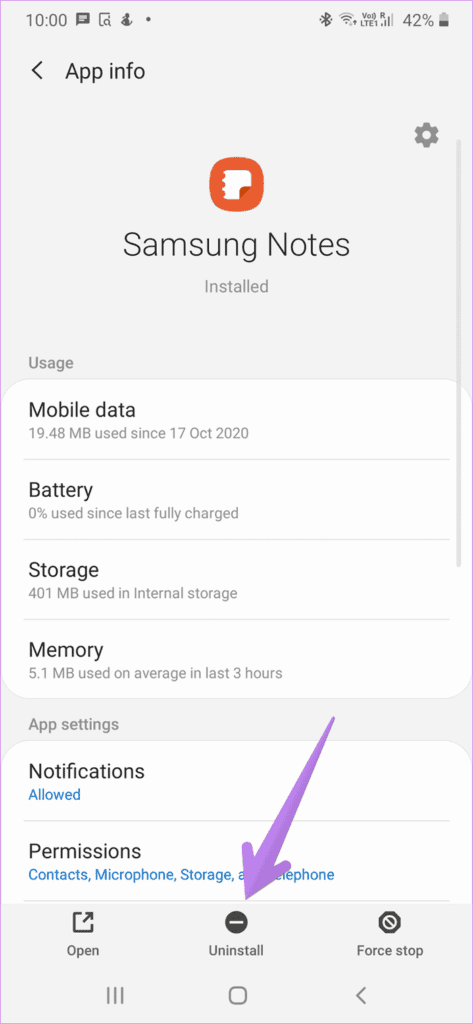 uninstall-Samsung-notes-app