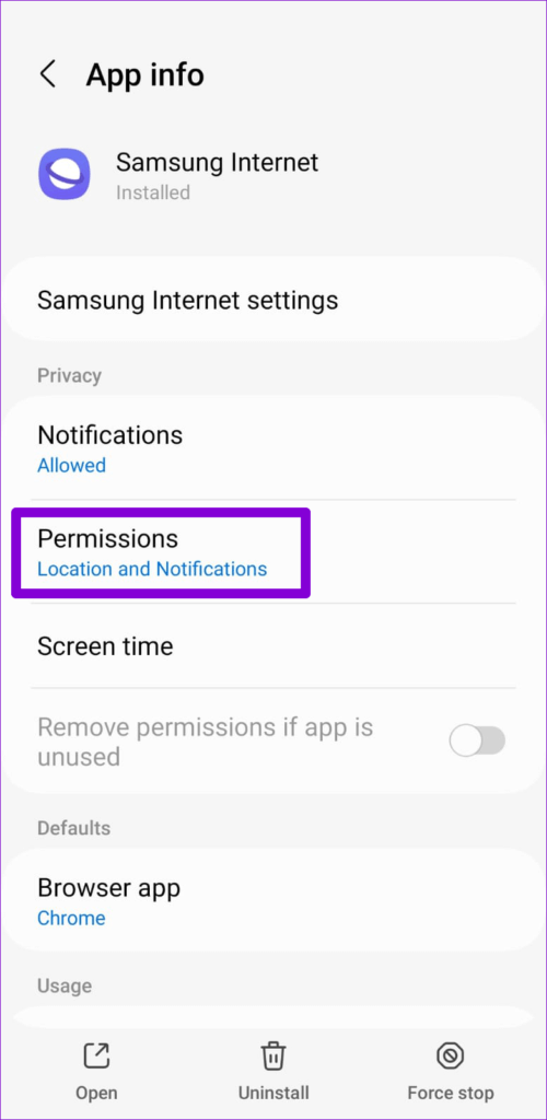 Samsung-Internet-Permission