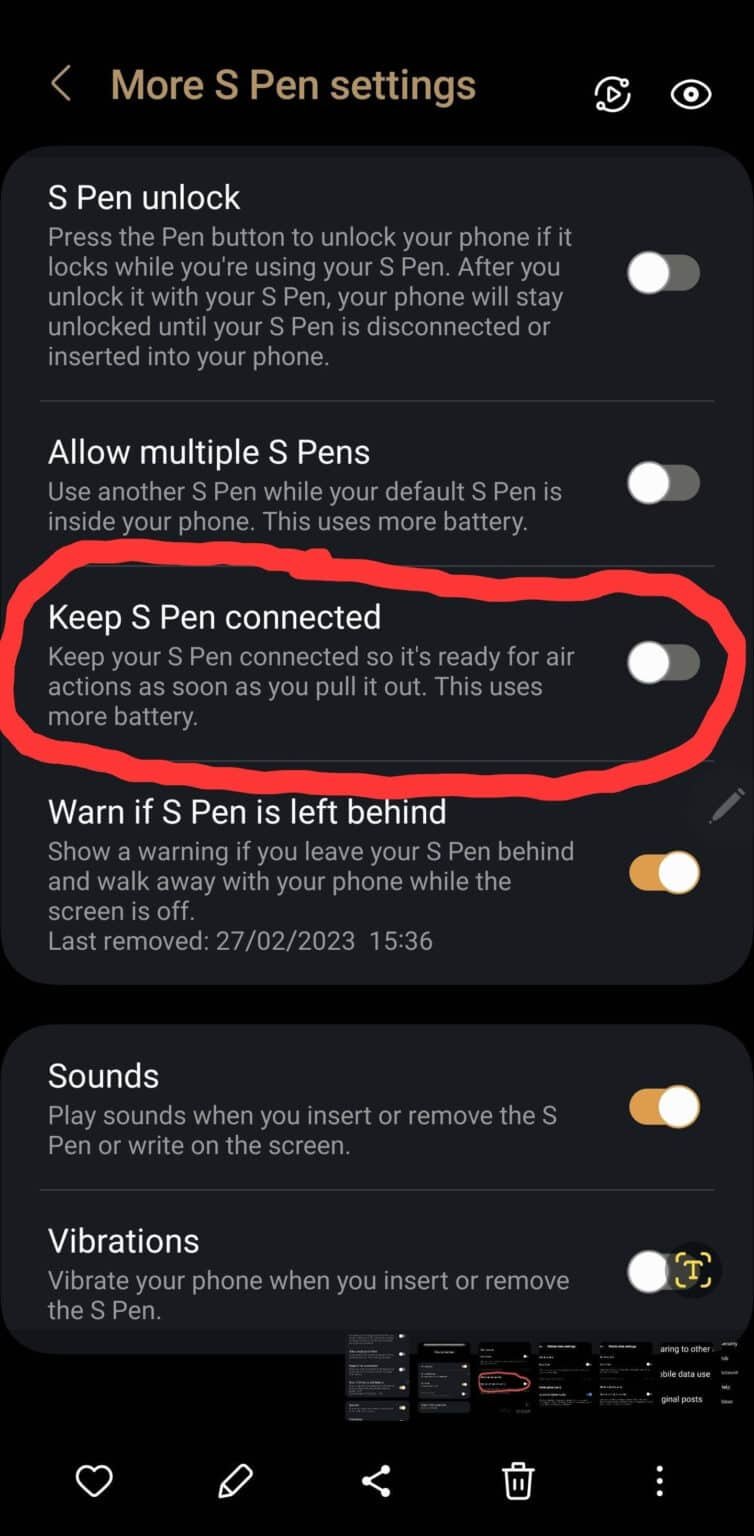 Enable-Keep-S-Pen-Connected