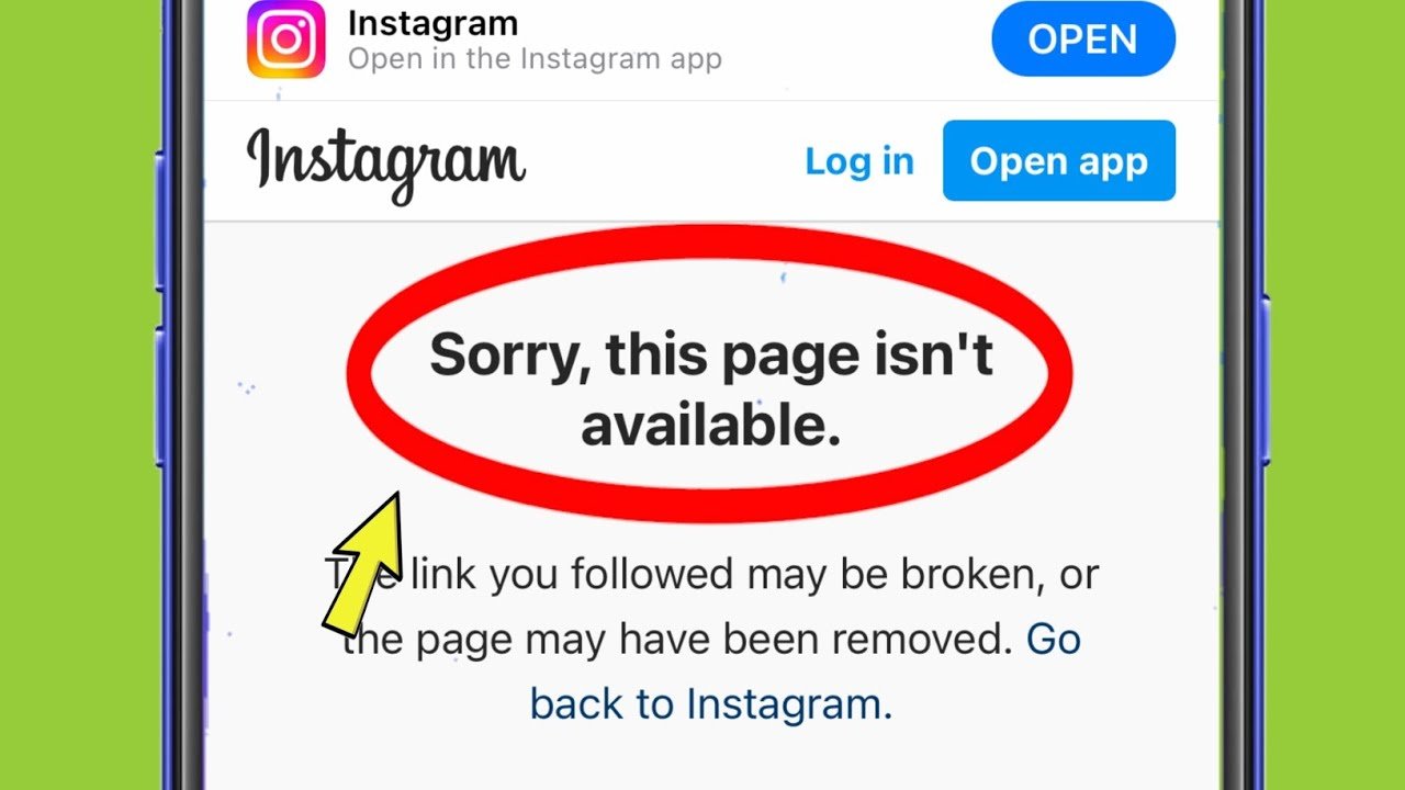 Arreglar “Lo siento, esta página no está disponible” En Instagram