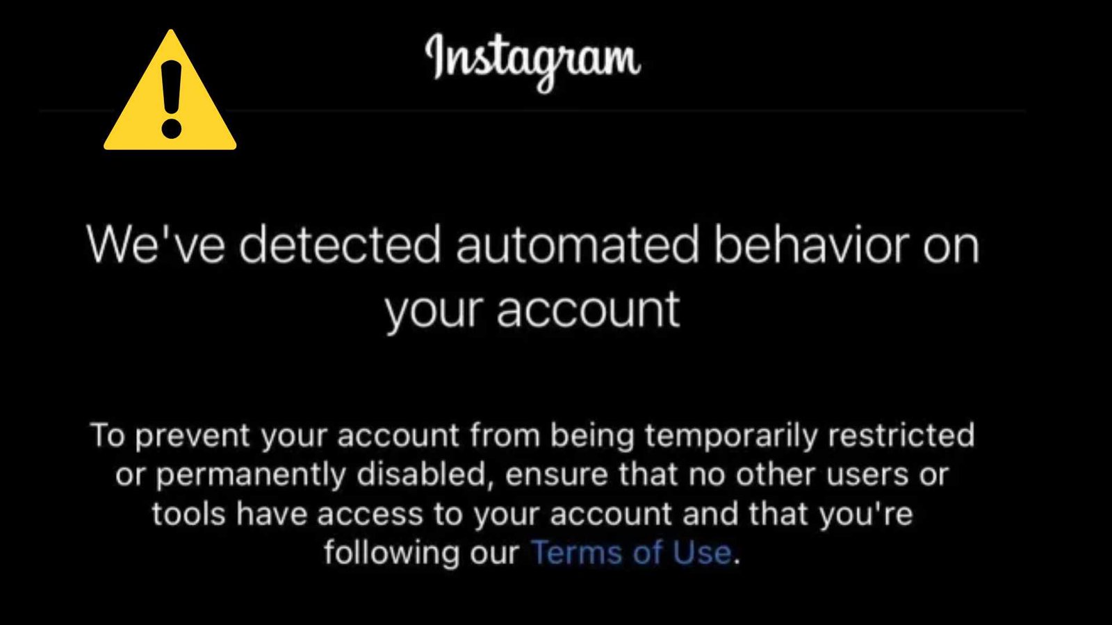 arreglarlo 'Comportamiento automatizado sospechoso' En Instagram